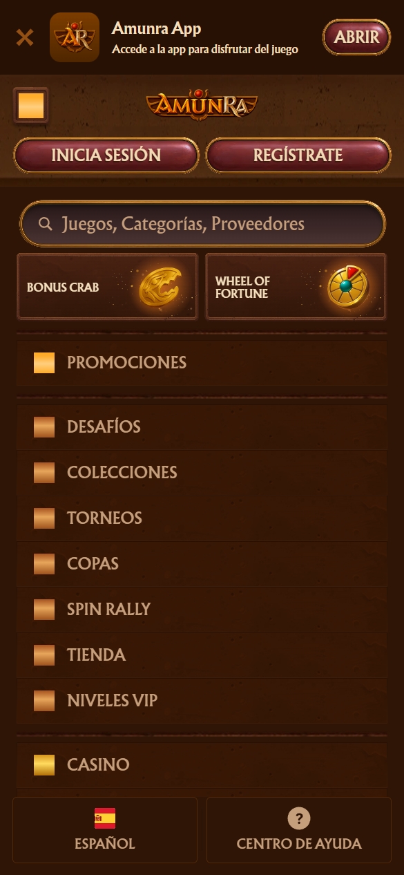 Menú principal & navegación rápida